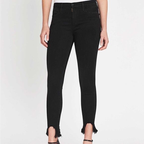 FRAME denim Black "Le High Skinny" with Stilleto Hem size 25! - Picture 1 of 4